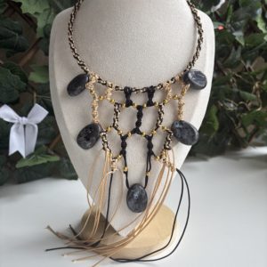 Collier en Macramé Pierres Naturelles
